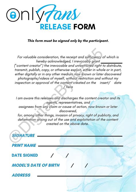 OnlyFans Release Form: How To Fill & Submit This。